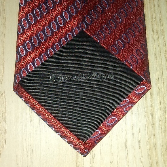 Ermenegildo Zegna Red & Blue Silk Tie